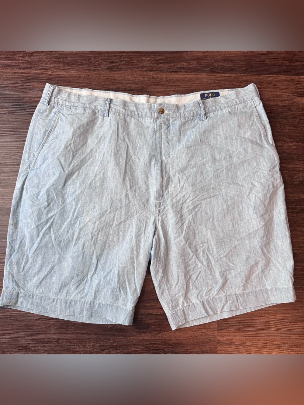 Ralph Lauren Light Blue Men’s Cotton-Blend Flat Front Shorts